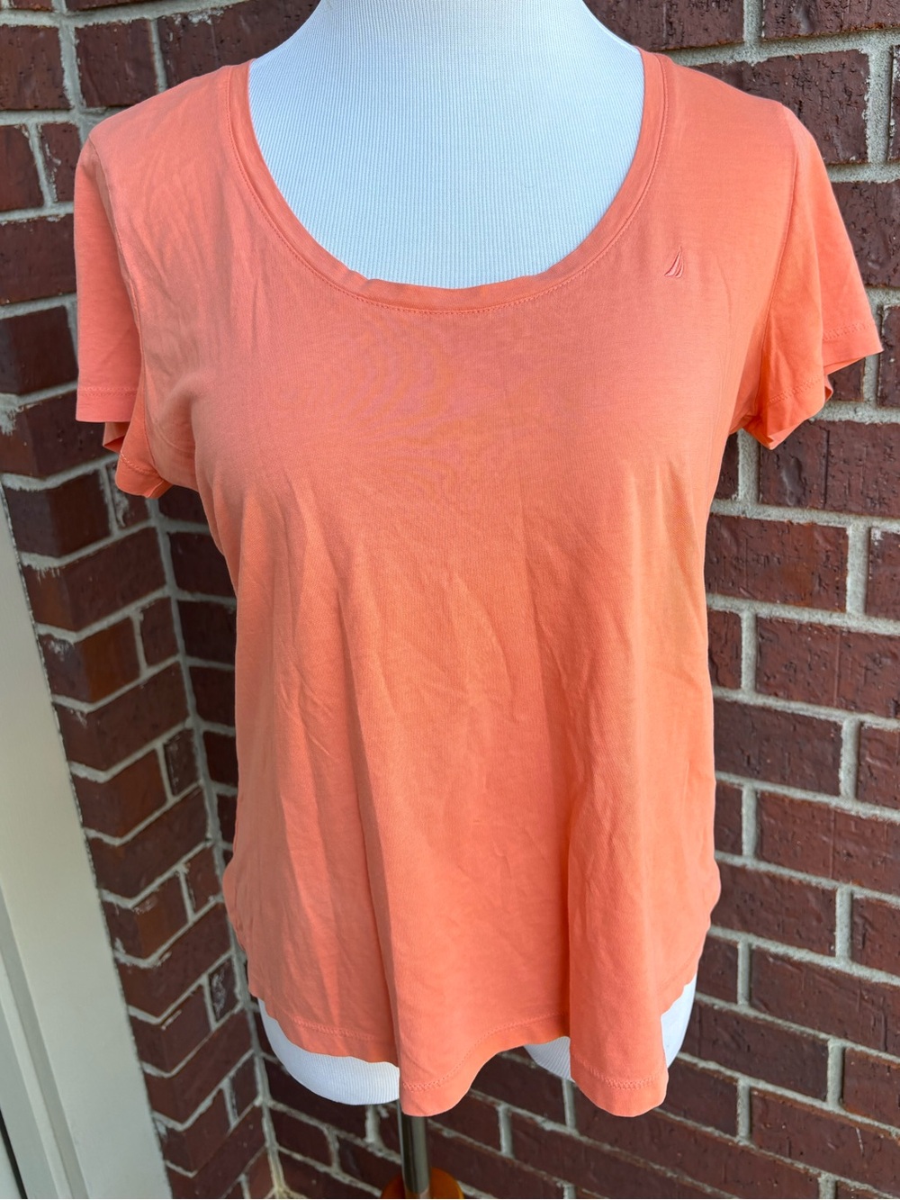 Nautica Coral Scoop Neck Short Sleeve Top